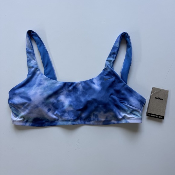 NIKE SWIM Tie Dye Padded Bikini Top Womens XL Purple Removable Pads NWT - Picture 1 of 12
